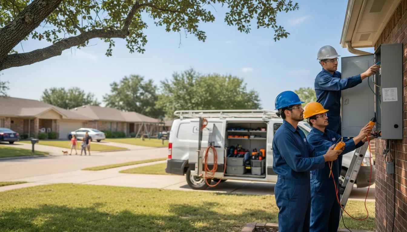 Certified electrician providing emergency electrical services in Pollok, TX
